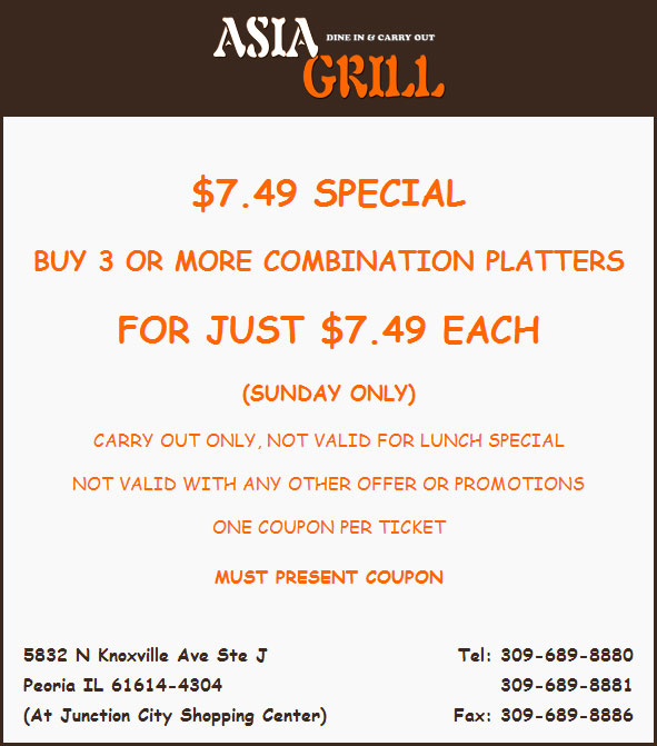Asian grill coupons